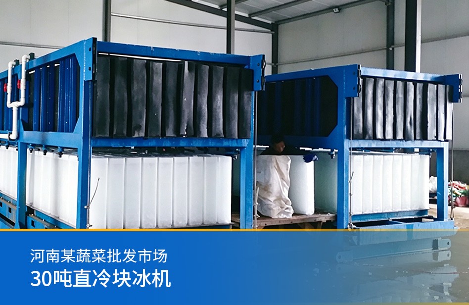 河南某蔬菜批发市场-30吨直冷块冰机
